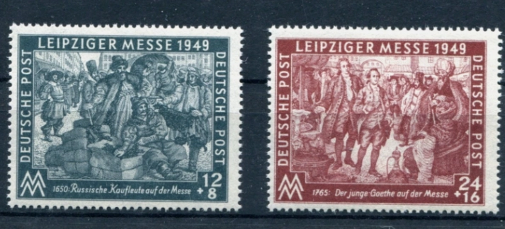 ALMANYA 1949 SOVYET İŞGAL BÖLGESİ LEIPZIG FUARI SETİ MNH