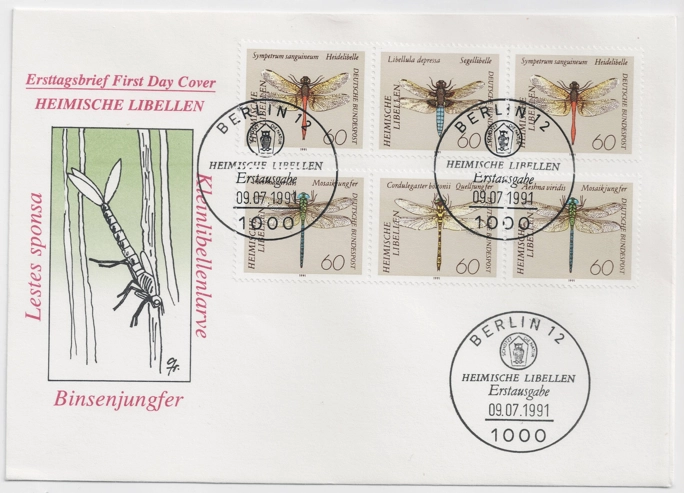 Almanya 1991 Yusufçuklar, Böcekler FDC