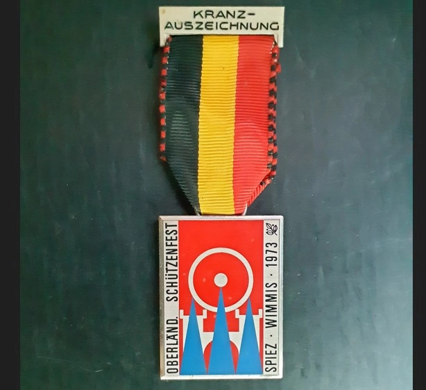 1973 İsviçre Kranz-Auszeichnung – Spiez-Wimmis Schützenfest Atıcılık Madalyası