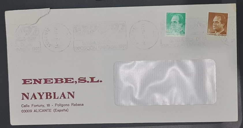 Expo 1992 Sevilla Zarfı – İspanya Evrensel Sergi Damgalı