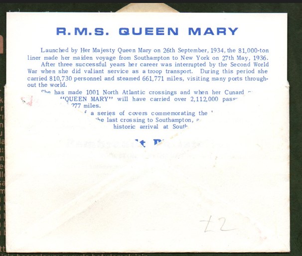 Gibraltar 1968 RMS Queen Elizabeth, Las Palmas’a Son Ziyaret FDC