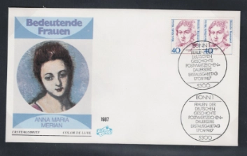 Almanya 1986 Clara Schumann FDC