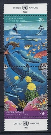 1992 BM New York Balinalar Balıklar Deniz Yaşamı MNH Seri
