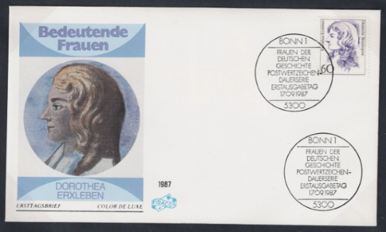 Almanya 1987 Ünlü Kadınlar Dorothea Erxleben FDC