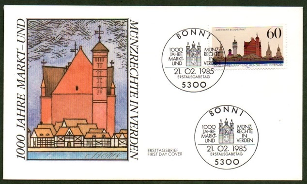 Almanya 1985 1000. Yıl FDC