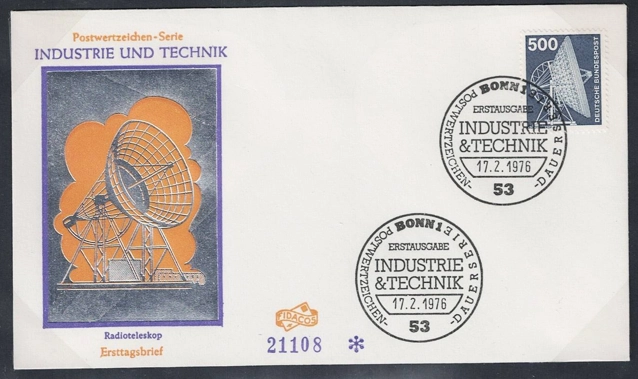 Almanya 1976 Effelsberg Radyo uzayı FDC