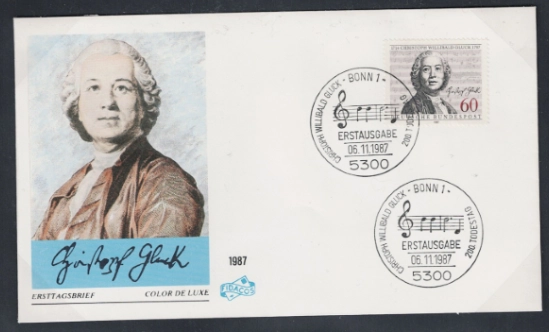 Almanya 1987 Christoph Willibald Gluck’un ölümünün 200. yıldönümü fdc