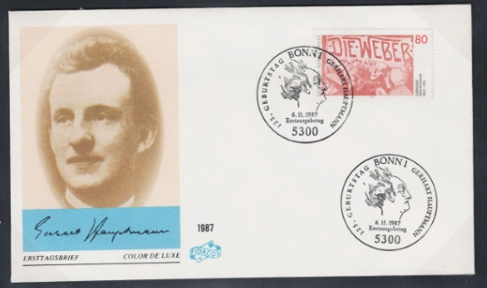 Almanya 1987 Gerhart Hauptmann’ın 125. doğum günü FDC