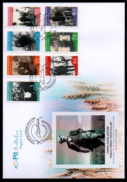 2019 HAYATIN İÇİNDE ATATÜRK KONULU SÜREKLİ POSTA PULLARI FDC