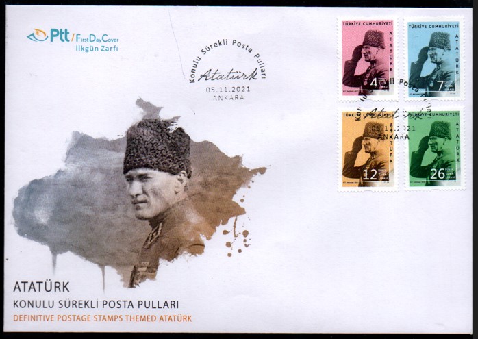 2021 ATATÜRK KONULU SÜREKLİ POSTA PULLARI FDC