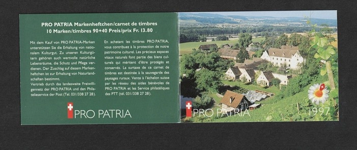 İsviçre 1997 Pro Patria Kartause Ittingen İlk Gün Damgalı Pul Kitapçığı