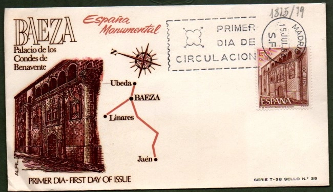 İspanya 1968 Baeza Sarayı FDC