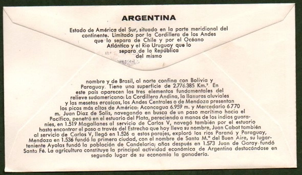 İspanya 1974 Arjantin FDC