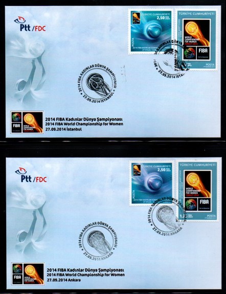 2014 FIBA KADINLAR DÜNYA ŞAMPİYONASI 2 ZARF FDC