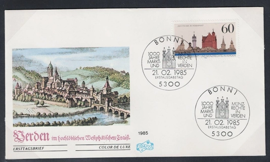 1985 Almanya Verden’de 1000 Yıllık Piyasa ve Madeni Para Hakları FDC