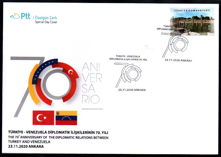2020 TÜRKİYE-VENEZUELA DİPLOMATİK İLİŞKİLERİN 70.YILI ÖZEL GÜN ZARFI