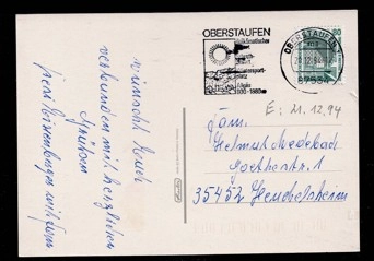 1994 Oberstaufen – Almanya Noel Kartpostalı