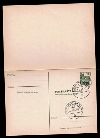 1960’lar Frankfurt – Almanya Önceden Ödenmiş Yanıt Kartları Serisi (Ön & Arka Yüz)