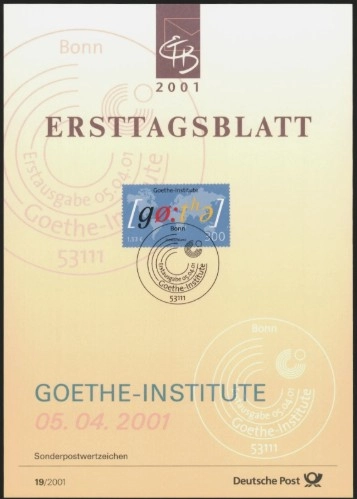 Almanya ETB, Ersttagsblatt 19/2001 – Goethe-Institute