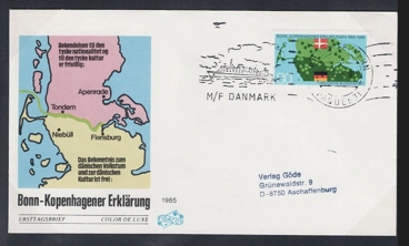 1985 Almanya Bonn-Kopenhag Deklarasyonu’nun 30. yılı FDC, Postadan geçmiş