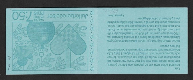 İsveç 1977 Noel Hazırlıkları Komple Pul Kitapçığı, MNH Booklet