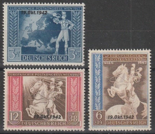 1942 ALMANYA REICH POSTA KONGRESİ OVERPRINT MNH SET