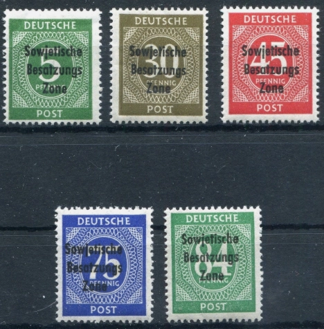 Almanya 1948 Sovyet İşgal Bölgesi Sürşarjlı MNH Seri