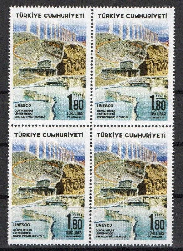 2017 UNESCO DÜNYA MİRAS LİSTESİNDEKİ ESERLERİMİZ DENİZLİ 4’LÜ MNH