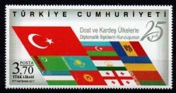 2017 DOST VE KARDEŞ ÜLKELERLE DİPLOMATİK İLİŞKİLERİN KURULUŞUNUN 25.YILI MNH