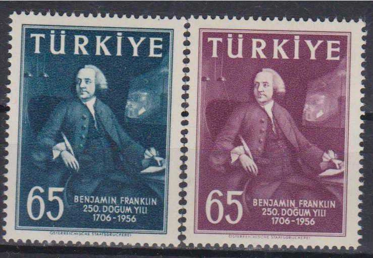 1957 BENJAMİN FRANKLİN’İN 250.DOĞUM YILI MNH