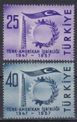 1957 TÜRK AMERİKAN İŞBİRLİĞİNİN X.YILI MNH