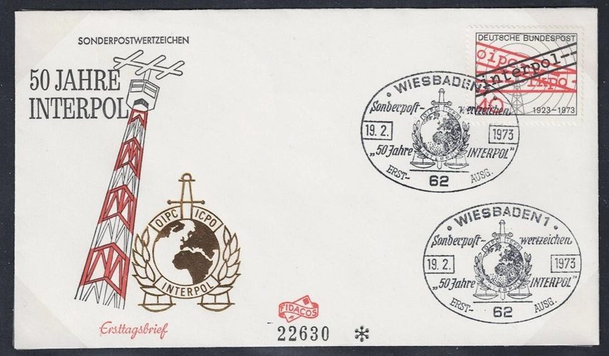 Almanya 1973 Interpol’ün 50. Yıldönümü - FDC