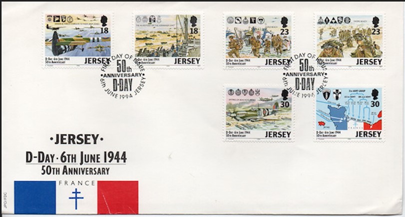 Jersey 1994 D Day 50. Yıldönümü FDC