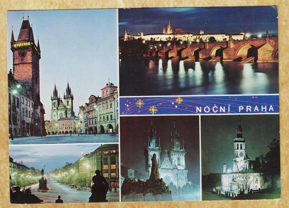 NOČNÍ PRAHA (Gece Prag) Kartpostal