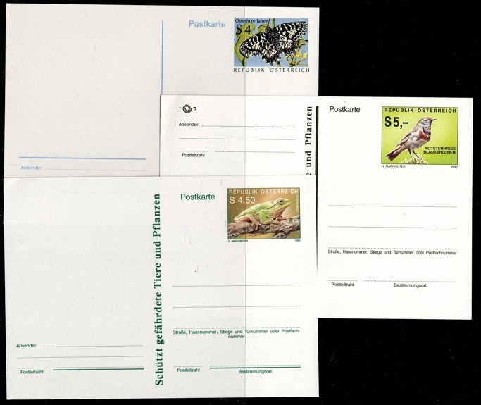 1980’ler Avusturya – “Schützt gefährdete Tiere und Pflanzen” Kartpostal Serisi 