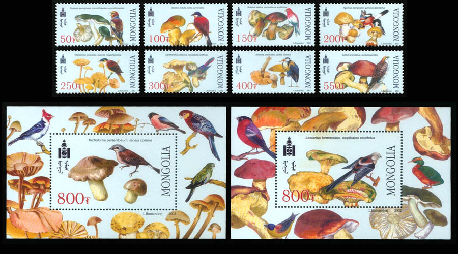 MOĞOLİSTAN 2003 MANTARLAR VE KUŞLAR BLOK+ SERİ