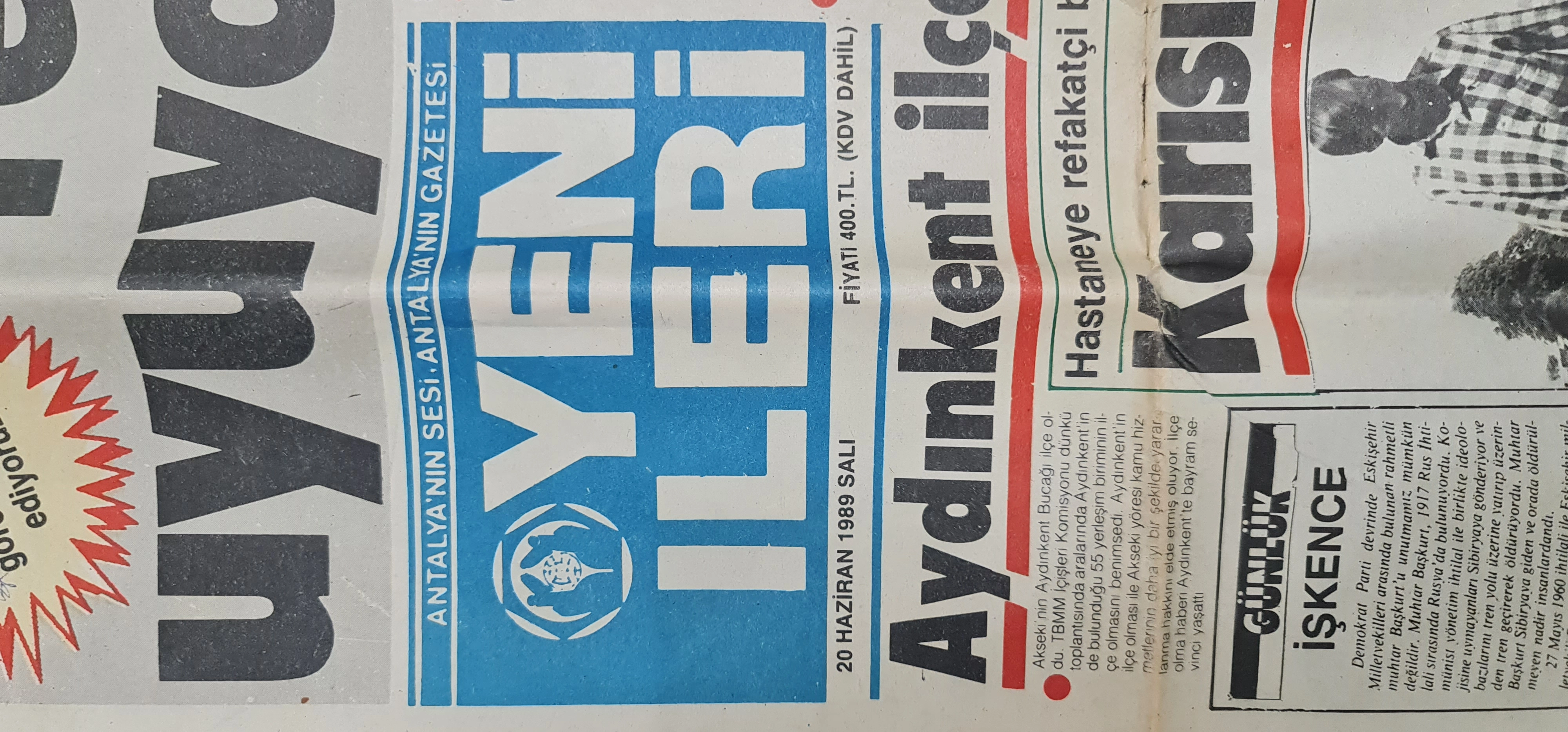 ANTALYA YENİ İLERİ GAZETESİ, 1989