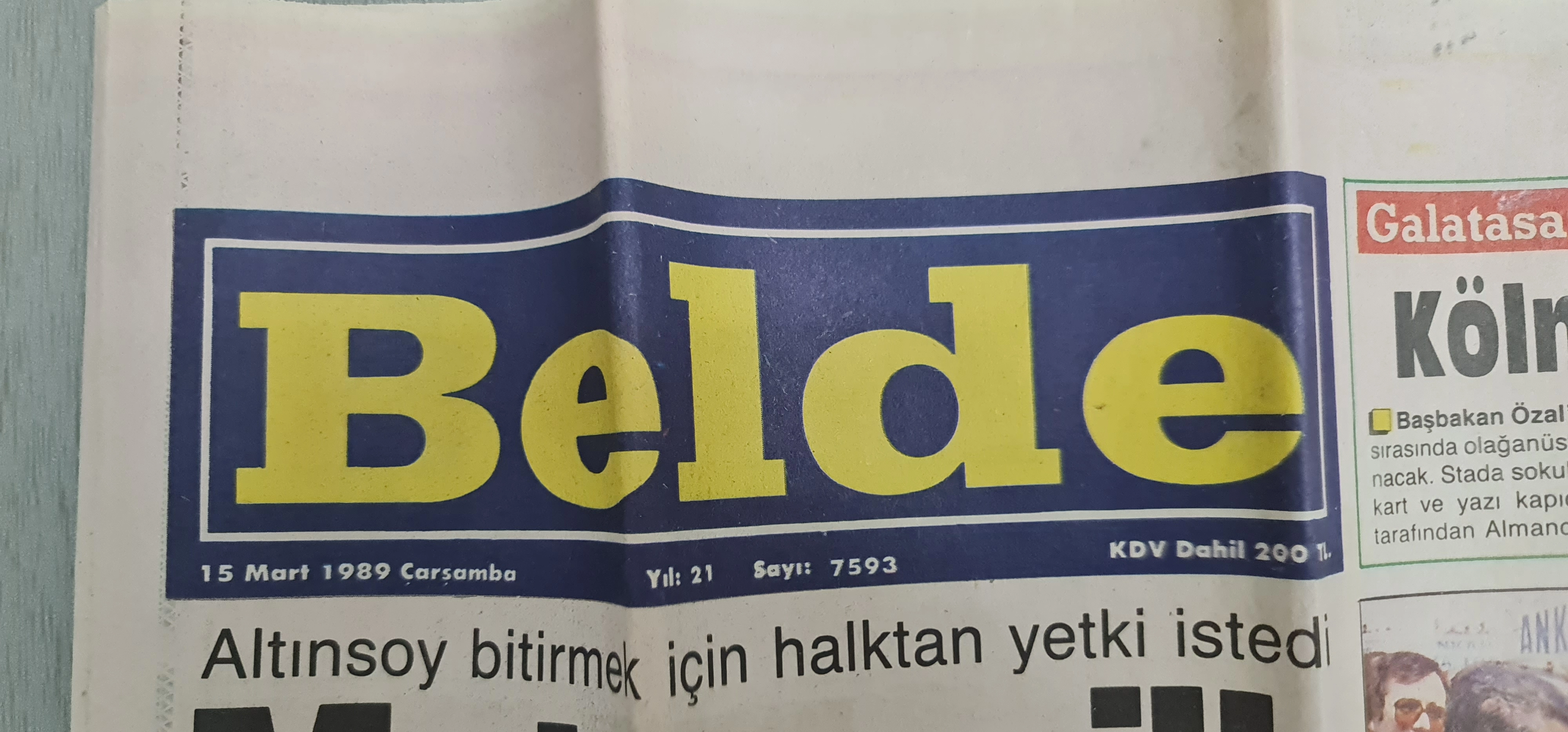 BELDE GAZETESİ, 1989