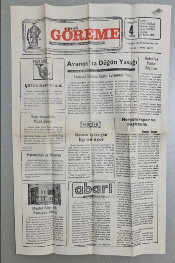 GÖREME GAZETESİ, NEVŞEHİR 1990