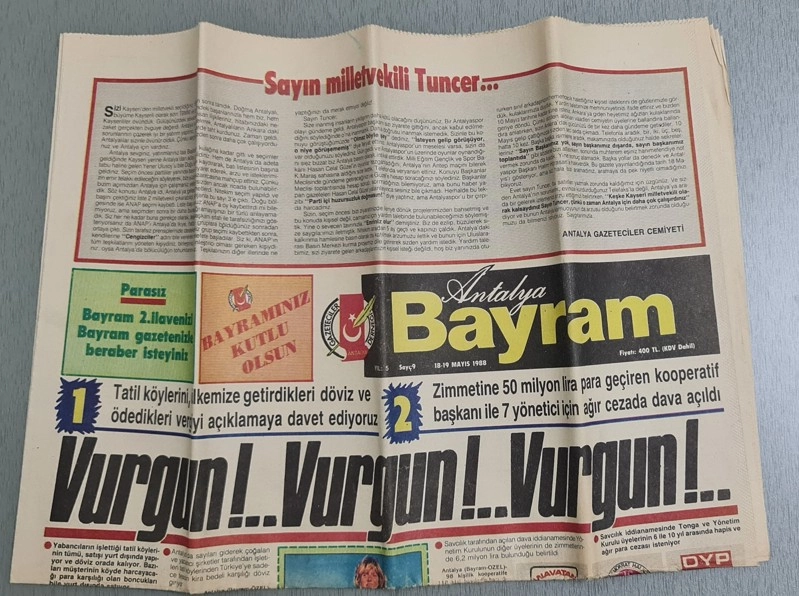 ANTALYA BAYRAM GAZETESİ VE BAYRAM 2 EKİ, 1988