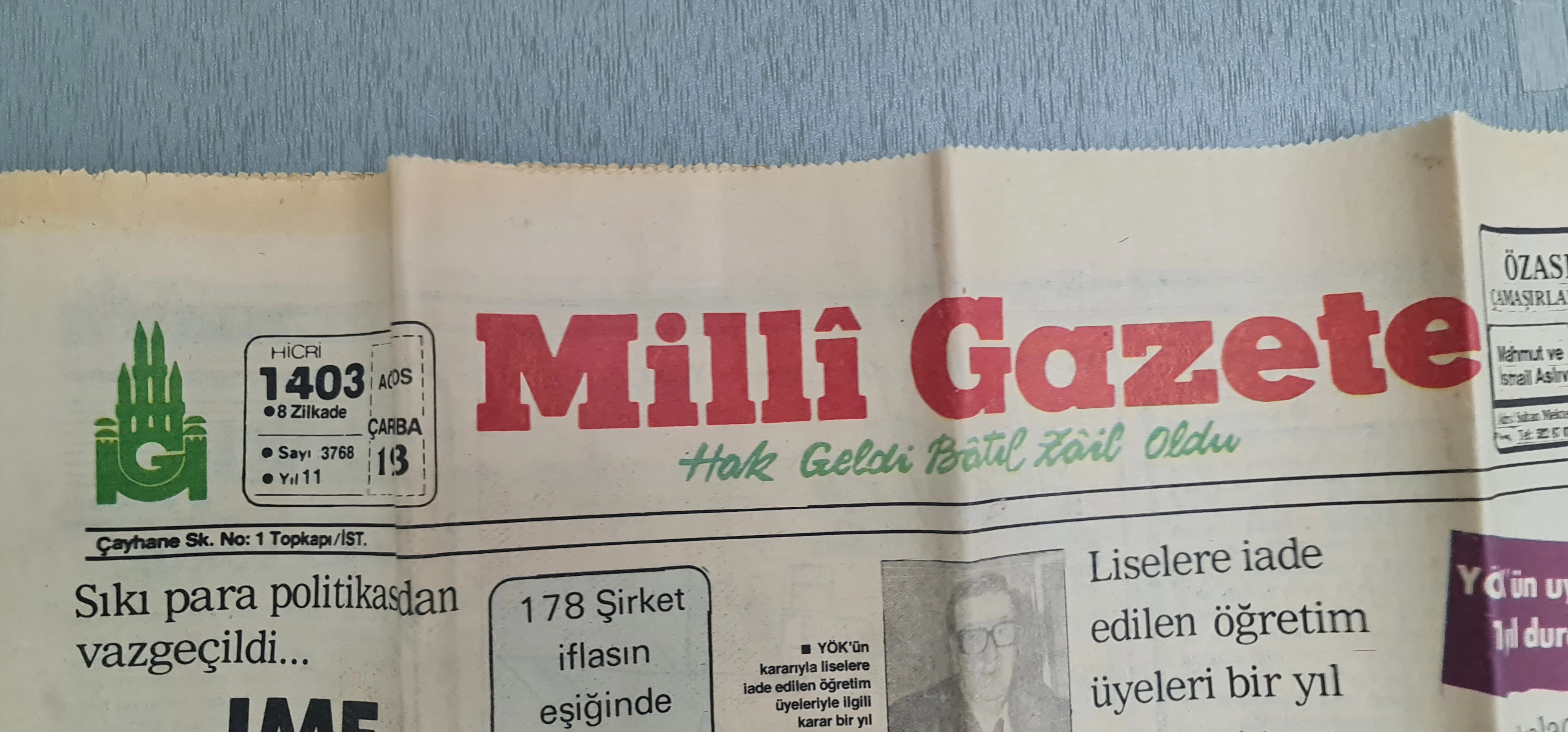 MİLLİ GAZETE, 1983