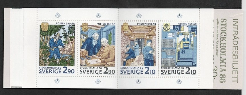 İsveç 1986 Stockholmia 86 Giriş Biletli Komple Pul Kitapçığı (MNH)