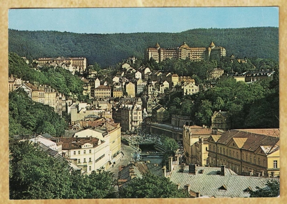 Karlovy Vary Teplá Nehri ve Vřídlo Kartpostal