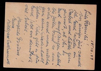 1949 Trier – El Yazılı Alman Mektubu (Parvis Sazma, Ön & Arka Yüz)