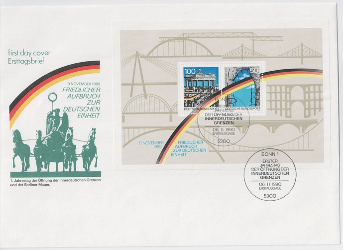 ALMANYA 1990 Berlin Duvarı’nın Yıkılışının 1.Yıldönümü ve Brandenburg Kapısı FDC