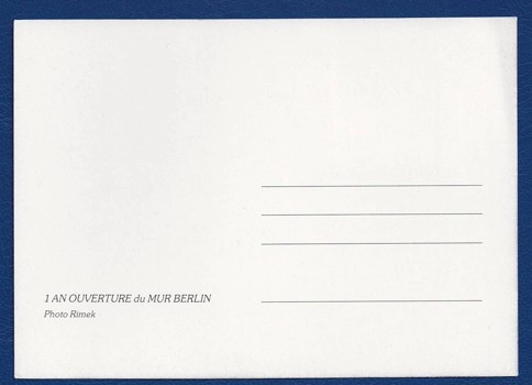 1990 Berlin – Fransız-Alman Tarihi Misyon Kartı (Brandenburg Kapısı, Berlin Duvarı’nın Yıkılışı)