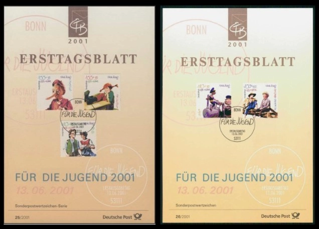 Almanya ETB, Ersttagsblatt 25-26/2001 – Deutsche Post Gençlik Pulları