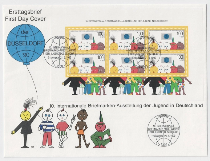 Almanya 1990 10. Uluslararası Gençlik Pul Sergisi, Düsseldorf Blok FDC