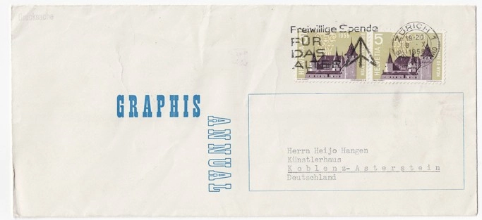 Graphis Annual 1980’ler İsviçre Posta Zarfı – Tasarım ve Filateli Koleksiyon Parçası