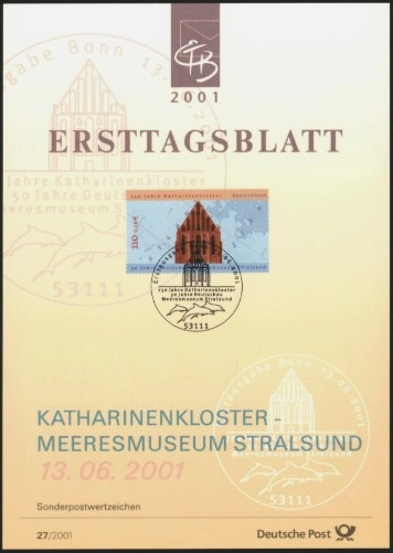 Almanya ETB 27/2001 – 50 Yıl Deutsches Meeresmuseum Stralsund